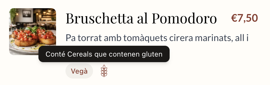 El mismo alérgeno mostrado con su denominación oficial en varios idiomas